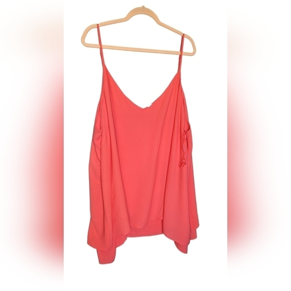 5X • Addition Elle • Silky V-Neck Camisole - Coral - Picture 4 of 6